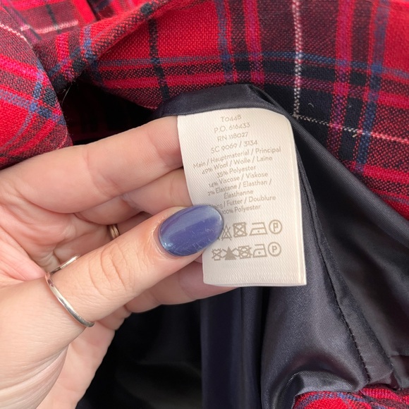 Boden Blazer Red Black Plaid Size 12 NWT - Picture 4 of 5